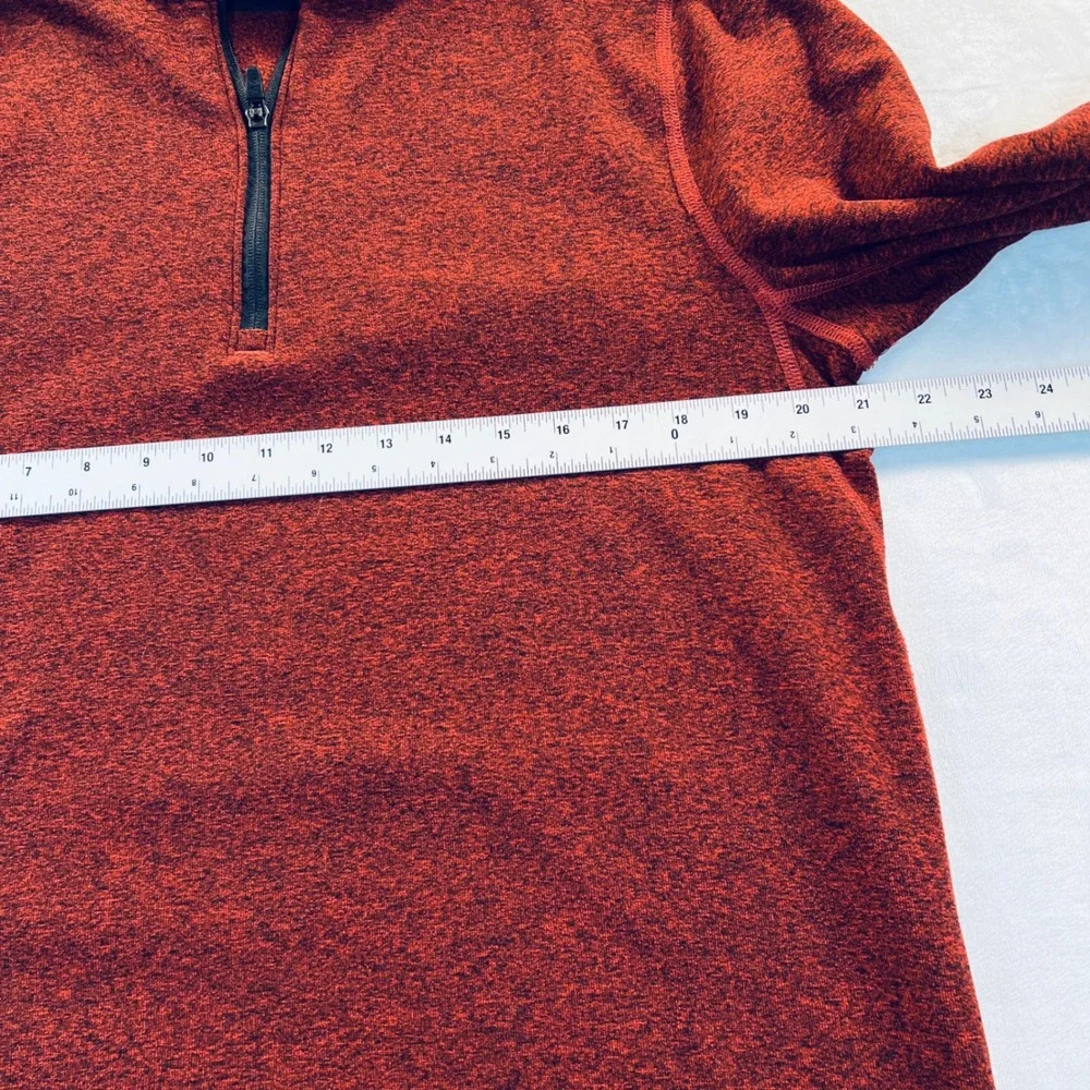 Abercrombie & Fitch Mens Medium 1/4 Zip Pullover Fleece Heathered Red Marl